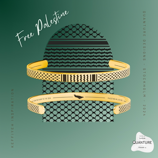 Palestine Keffiyeh Bracelet, Gold plated, pattern minimalist jewelry